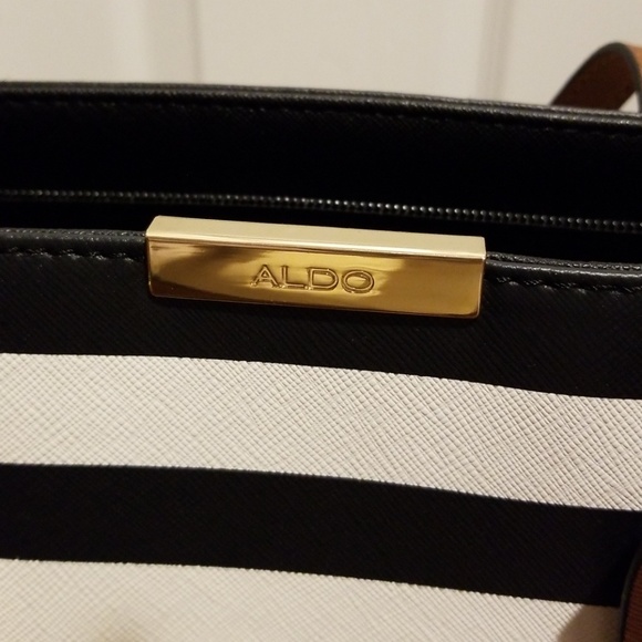 Aldo Afadolla Tote in Black-White Stripes - Picture 7 of 8